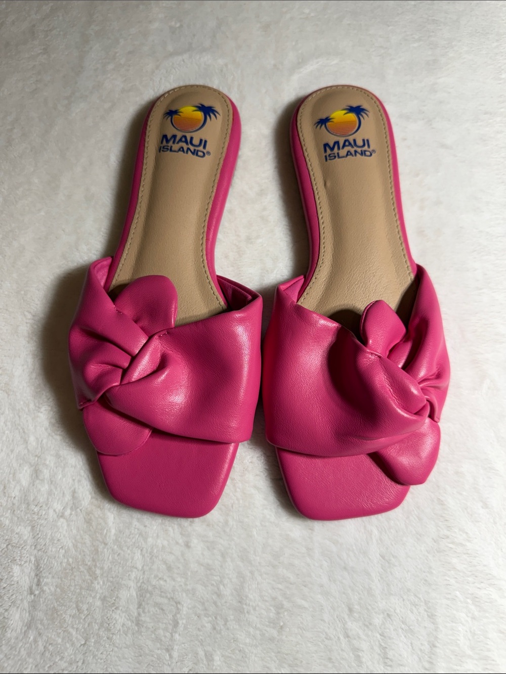 Maui Island Pink Knot Slide Mules